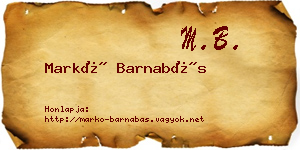 Markó Barnabás névjegykártya