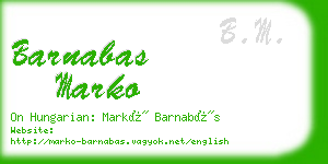 barnabas marko business card