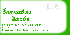 barnabas marko business card